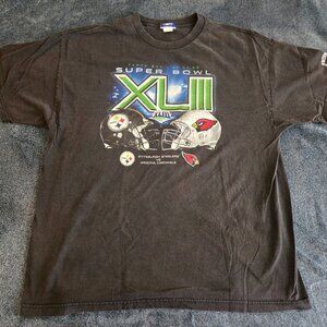 2009 Super Bowl XLIII Stadium Collection Shirt Size XL Reebok Pittsburgh Arizona